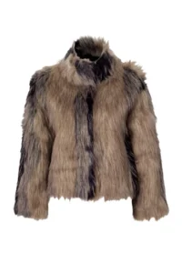 TRENDYOLMİLLA Multicolored Regular Pattern Faux Fur Coat - Image 6