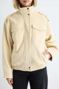 TRENDYOLMİLLA Beige Oversized Pattern Suede Coat - Image 4