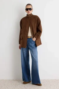 TRENDYOLMİLLA Brown Oversized Pattern Suede Jacket Coat - Image 3