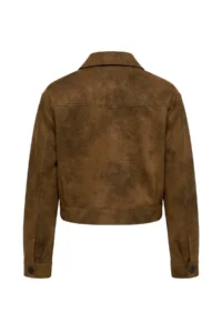 TRENDYOLMİLLA Black Regular Pattern Wash Effect Suede Biker Jacket Coat - Image 8