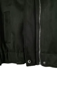 TRENDYOLMİLLA Black Regular Pattern Leather Collar Suede Bomber Jacket Jacket Coat - Image 7