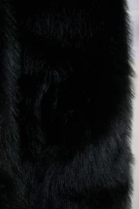 TRENDYOLMİLLA Black Oversized Pattern Faux Fur Coat - Image 8