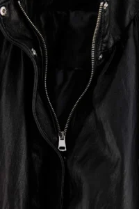 TRENDYOLMİLLA Black Oversized Pattern Soft Faux Leather Coat - Image 8