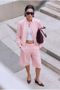 TRENDYOLMİLLA Light PINK Regular Pattern Balloon Sleeve Thin Jacket Coat - Image 2