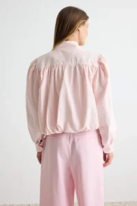 TRENDYOLMİLLA Light PINK Regular Pattern Balloon Sleeve Thin Jacket Coat - Image 7