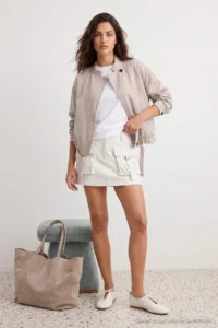 TRENDYOLMİLLA Ecru Oversized Pattern Cotton tied up Jacket Coat - Image 4