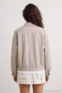 TRENDYOLMİLLA Ecru Oversized Pattern Cotton tied up Jacket Coat - Image 5