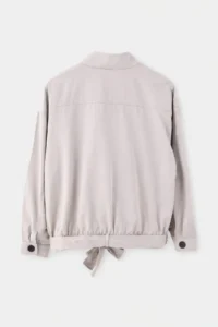 TRENDYOLMİLLA Ecru Oversized Pattern Cotton tied up Jacket Coat - Image 8