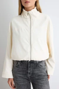 TRENDYOLMİLLA Ecru Regular Pattern Thin Summer Jacket Coat - Image 3
