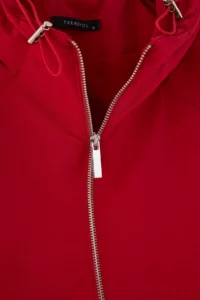 TRENDYOLMİLLA Red Oversized Hooded Summer Jacket Coat - Image 10