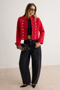 TRENDYOLMİLLA Red Regular Coat - Image 2