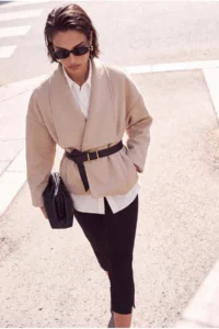 TRENDYOLMİLLA Mink Oversized Pattern Arched Suede Bomber Jacket Coat - Image 2