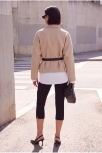 TRENDYOLMİLLA Mink Oversized Pattern Arched Suede Bomber Jacket Coat - Image 3