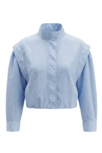 TRENDYOLMİLLA BLUE Oversized Pattern Seasonal Jacket Coat - Image 6