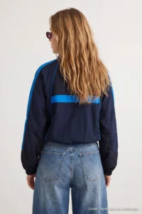 TRENDYOLMİLLA NAVY BLUE Oversized Pattern Color Bloklu Summer Coat - Image 6