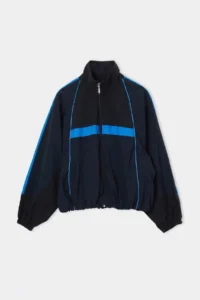 TRENDYOLMİLLA NAVY BLUE Oversized Pattern Color Bloklu Summer Coat - Image 7