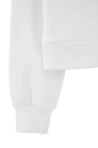 TRENDYOLMİLLA WHITE Plain Regular Hooded Drop Sleeve LONG Crop 3 Yarn Brushed Knitting Sweatshirt - Image 6