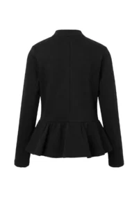 TRENDYOLMİLLA Black Thick Fleece Inside Button Detailed High Neck peplum Regular Pattern Knitting Sweatshirt - Image 6