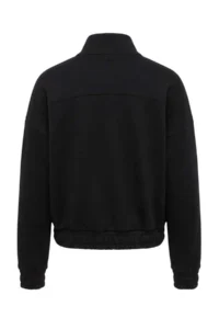 TRENDYOLMİLLA Black Thick Inside Fleece Oversized High Neck China buttoned Zippered Knitting Cardigan/Sweatshirt - Image 7
