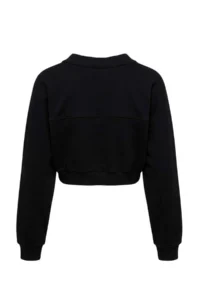 TRENDYOLMİLLA Black Thick Bolero Pattern Bat Arm Oversized Super Crop Knitting Sweatshirt - Image 2