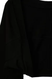 TRENDYOLMİLLA Black Thick Bolero Pattern Bat Arm Oversized Super Crop Knitting Sweatshirt - Image 3