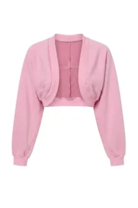 TRENDYOLMİLLA Light PINK Thick Bolero Pattern Bat Arm Oversized Super Crop Knitting Sweatshirt