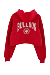TRENDYOLMİLLA Red Thick Embroidered Sleeve with pocket Hooded buttoned Crop Knitting Sweatshirt - Image 6