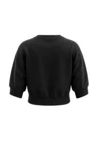 TRENDYOLMİLLA Black Thick Truvakar Balloon Sleeve Knitting Regular Pattern Crop Length Sweatshirt - Image 8