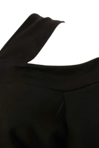 TRENDYOLMİLLA Black Thick Oversized/Wide Cut Asymmetric Collar off shoulder Knitting Sweatshirt - Image 2