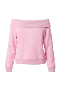 TRENDYOLMİLLA Light PINK Thick Without Raising Oversized/Wide Cut Carmen Collar Knitting Sweatshirt - Image 9