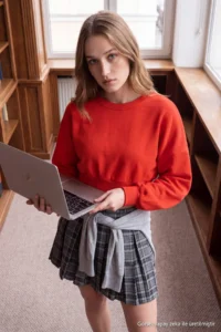 TRENDYOLMİLLA Dark Red Thick Without Raising Waist Fitting Regular Pattern Crop Length Knitting Sweatshirt - Image 2