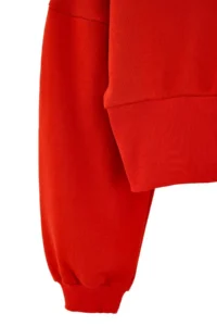 TRENDYOLMİLLA Dark Red Thick Without Raising Waist Fitting Regular Pattern Crop Length Knitting Sweatshirt - Image 8