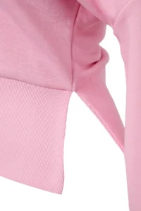 TRENDYOLMİLLA Light PINK Thick Without Raising Asymmetric Collar Waist Fitting Oversized Cut Knitting Sweatshirt - Image 5