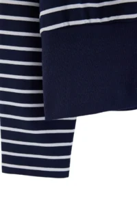 TRENDYOLMİLLA NAVY BLUE Striped Regular Polo Shirt Collar Drop Sleeve Crop Regular Thin Knitting Sweatshirt - Image 5