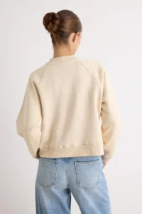 TRENDYOLMİLLA Stone Thick Inside Fleece Oversized/Wide Cut High Neck Raglan Sleeve Knitting Sweatshirt - Image 4