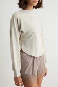 TRENDYOLMİLLA Stone fragmented Cut Thick Oversized Wide Cut High Neck Knitting Sweatshirt - Image 4