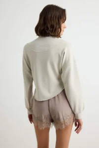 TRENDYOLMİLLA Stone fragmented Cut Thick Oversized Wide Cut High Neck Knitting Sweatshirt - Image 5