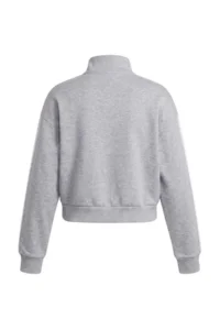 TRENDYOLMİLLA Gray Melange Thick Zippered China buttoned Oversized Knitting Cardigan/Sweatshirt - Image 4