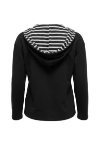 TRENDYOLMİLLA Black Striped Shawl Detailed Oversized/Wide Cut Thick Knitting Sweatshirt - Image 8