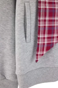 TRENDYOLMİLLA Gray Melange Tied up Plaid Hooded Zippered Knitting Cardigan/Sweatshirt - Image 7