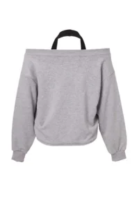 TRENDYOLMİLLA Gray Melange 2 Sets Asymmetric Collar City Printed Oversized/Wide Cut Knitting Sweatshirt - Image 9