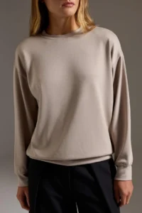 TRENDYOLMİLLA Stone Soft Touch Oversized/Wide Cut Crew Neck Knitting Sweatshirt - Image 3