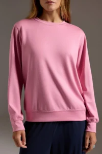 TRENDYOLMİLLA Dusty ROSE Soft Touch Regular Pattern Crew Neck Knitting Sweatshirt - Image 3