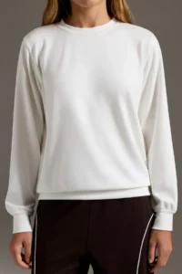 TRENDYOLMİLLA Ecru Soft Touch Oversized/Wide Cut Crew Neck Knitting Sweatshirt - Image 3