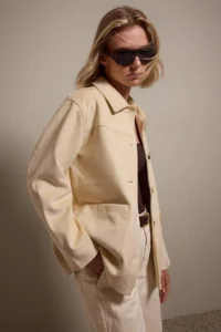 TRENDYOLMİLLA Beige Pocket Detail Suede Mono Closure Oversized Midi Trench Coat