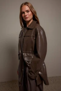 TRENDYOLMİLLA Dark Brown Regular  Trench Coat