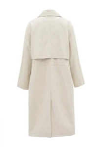 TRENDYOLMİLLA Beige High Neck Elastic Waist Mono Closure Oversized LONG Trench Coat - Image 10