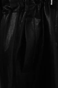 TRENDYOLMİLLA Black High Neck Elastic Waist Mono Closure Oversized LONG Trench Coat - Image 7