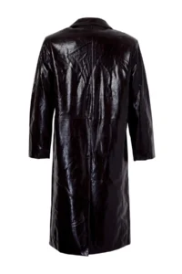 TRENDYOLMİLLA Brown Faux Leather Mono Closure Oversized LONG Trench Coat - Image 7