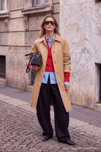 TRENDYOLMİLLA Wardrobe Essentials Camel tied up Collar Detailed Oversized LONG Trench Coat - Image 2